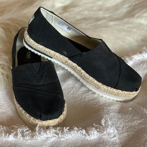 Tom’s Black Canvas Platform Women's Alpargatas